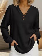 Plus size waffle knit sweater offering comfort and style for all body types, perfect for casual wear.