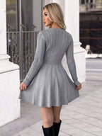 Cable Knit A-Line Sweater Dress.