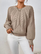 Cable Knit Long Sleeve Sweater.