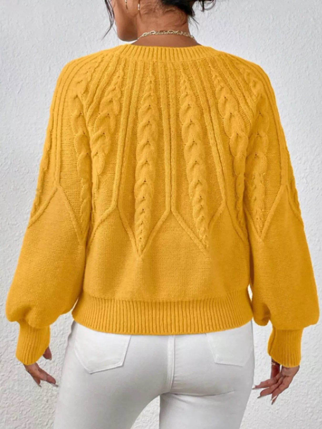 Cable Knit Long Sleeve SweaterKnit Tops