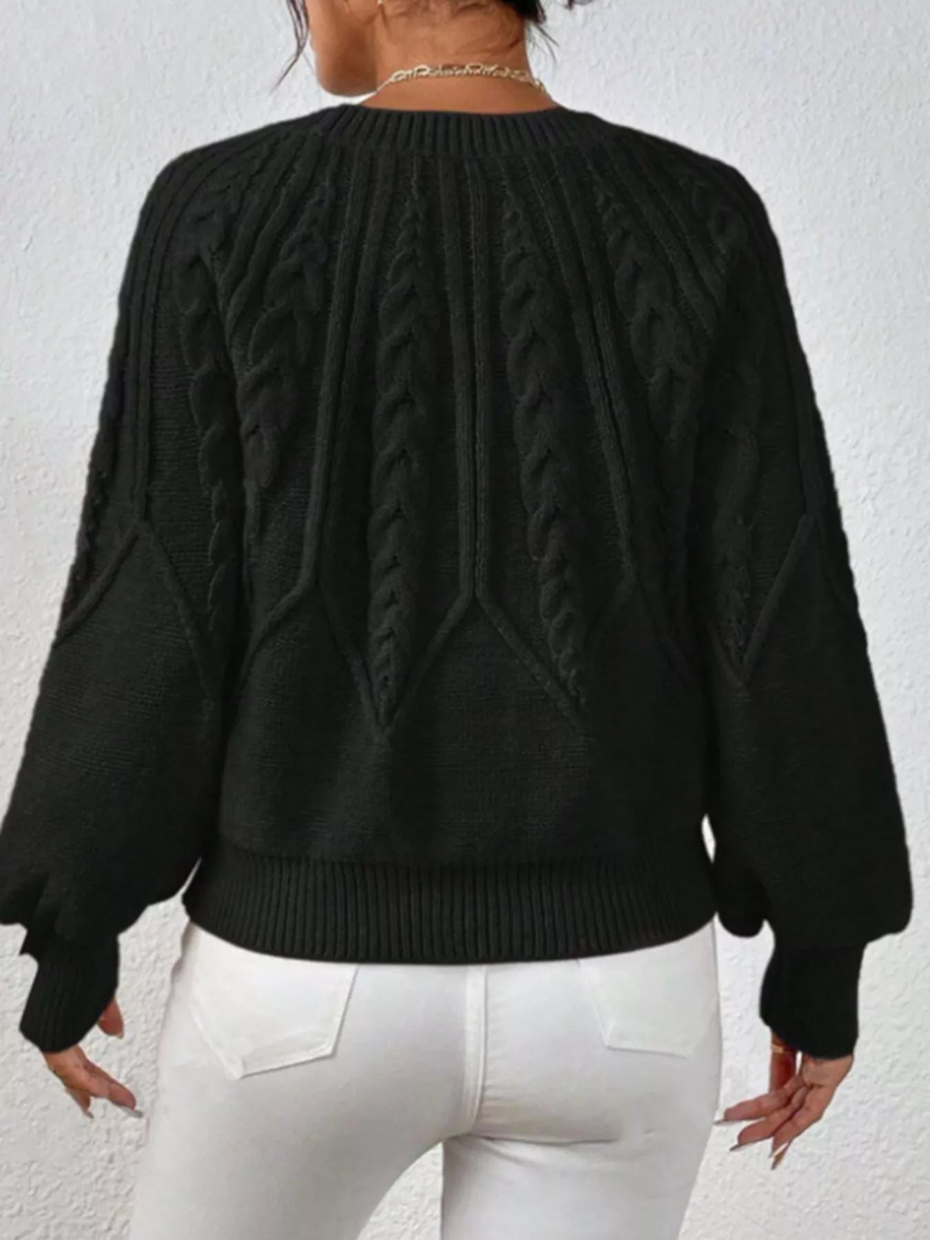 Cable Knit Long Sleeve Sweater.