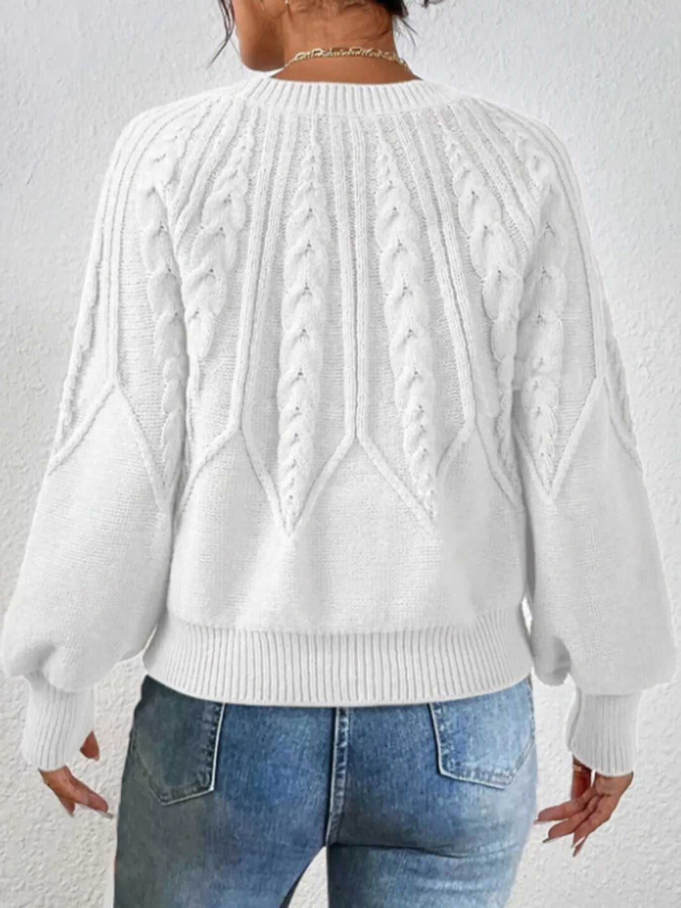 Cable Knit Long Sleeve Sweater.