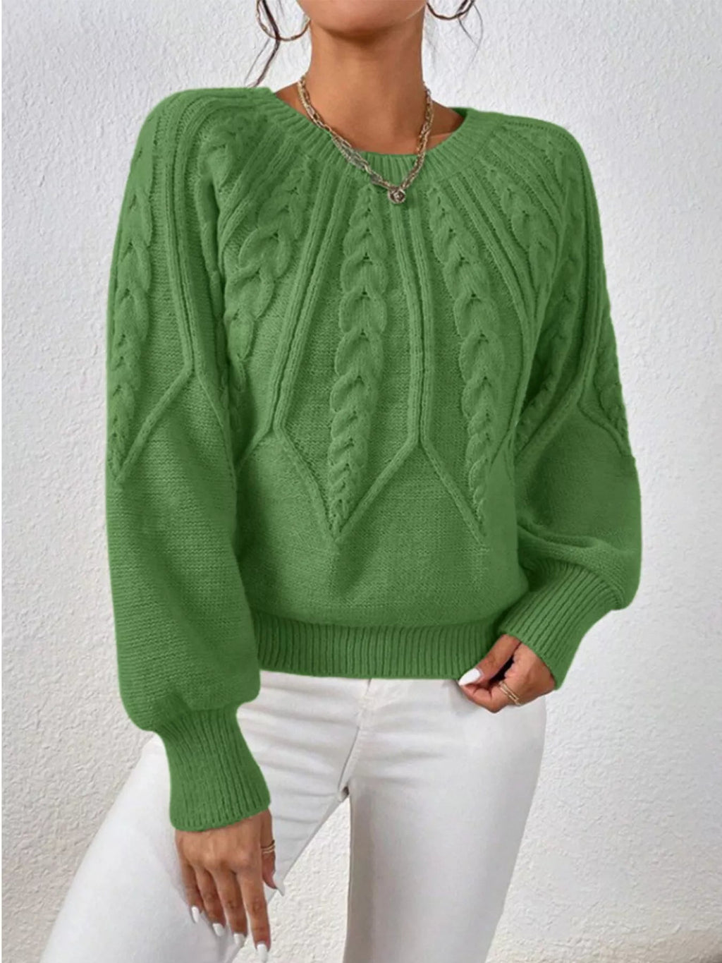 Cable Knit Long Sleeve SweaterKnit Tops