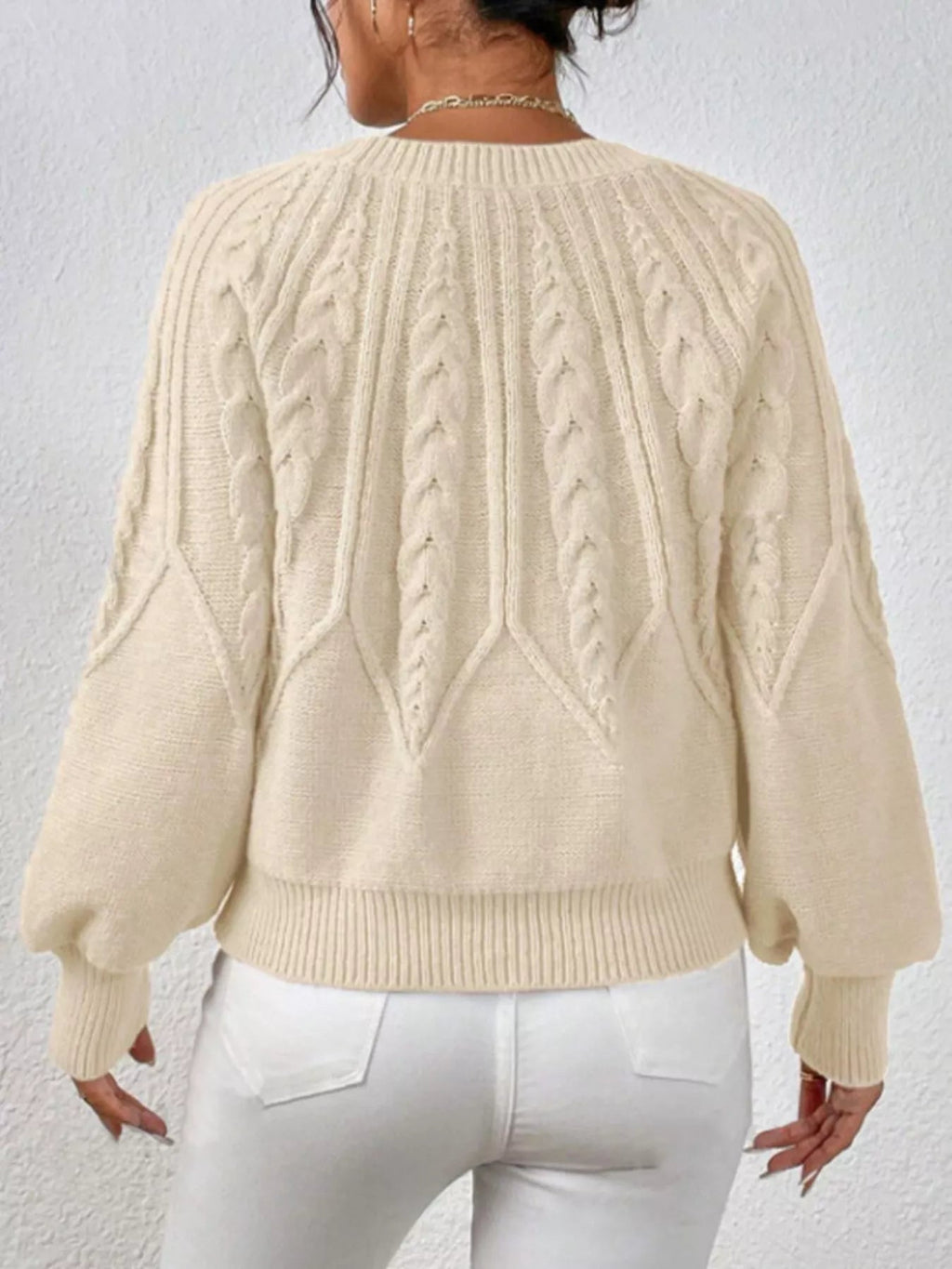 Cable Knit Long Sleeve Sweater.