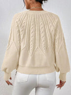 Cable Knit Long Sleeve Sweater.