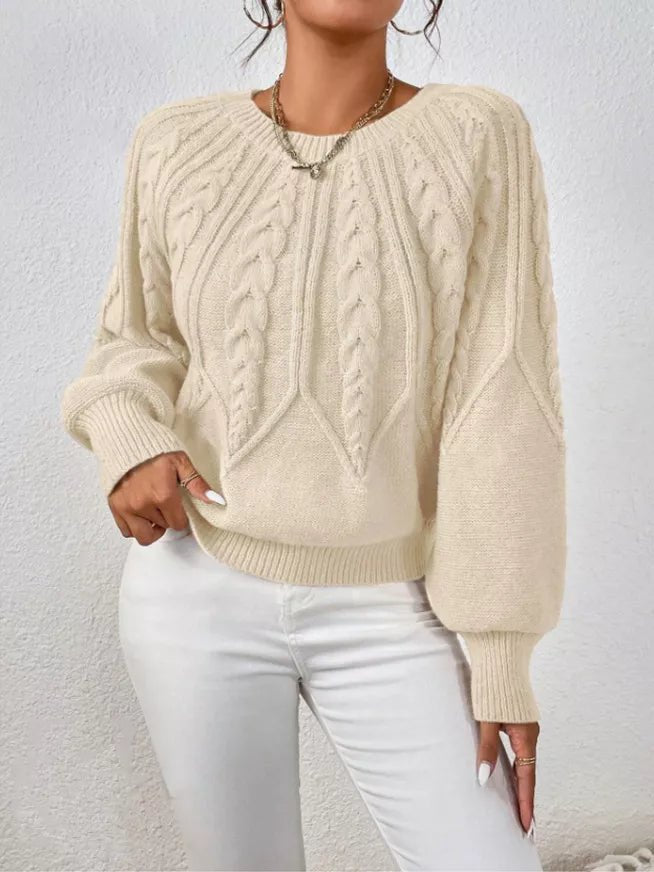 Cable Knit Long Sleeve Sweater.