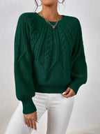 Cable Knit Long Sleeve Sweater.