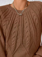 Cable Knit Long Sleeve Sweater.