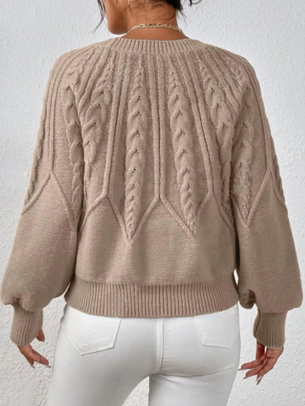 Cable Knit Long Sleeve Sweater.