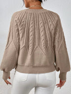 Cable Knit Long Sleeve Sweater.
