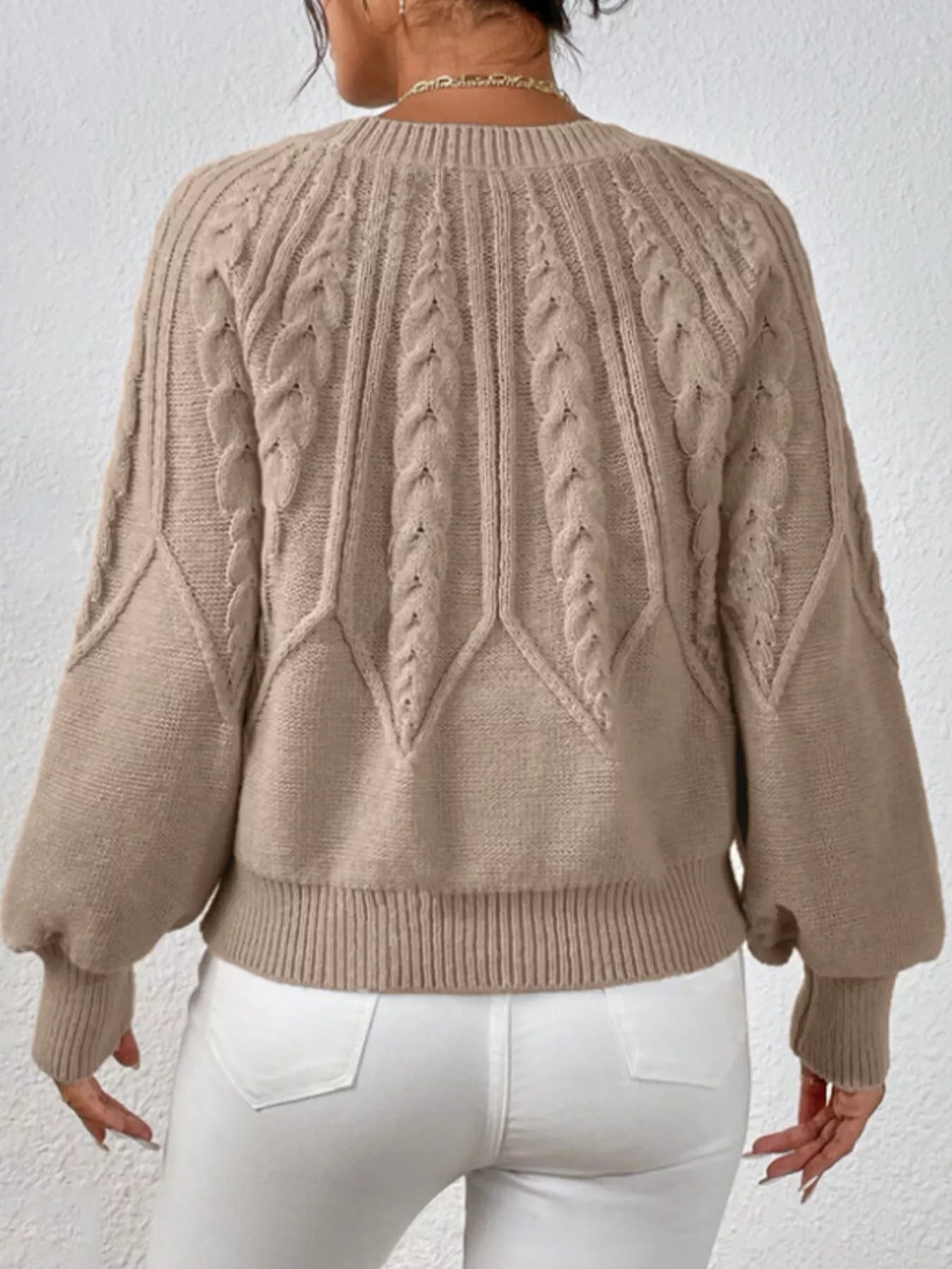 Cable Knit Long Sleeve Sweater.