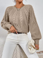 Cable Knit Long Sleeve Sweater.