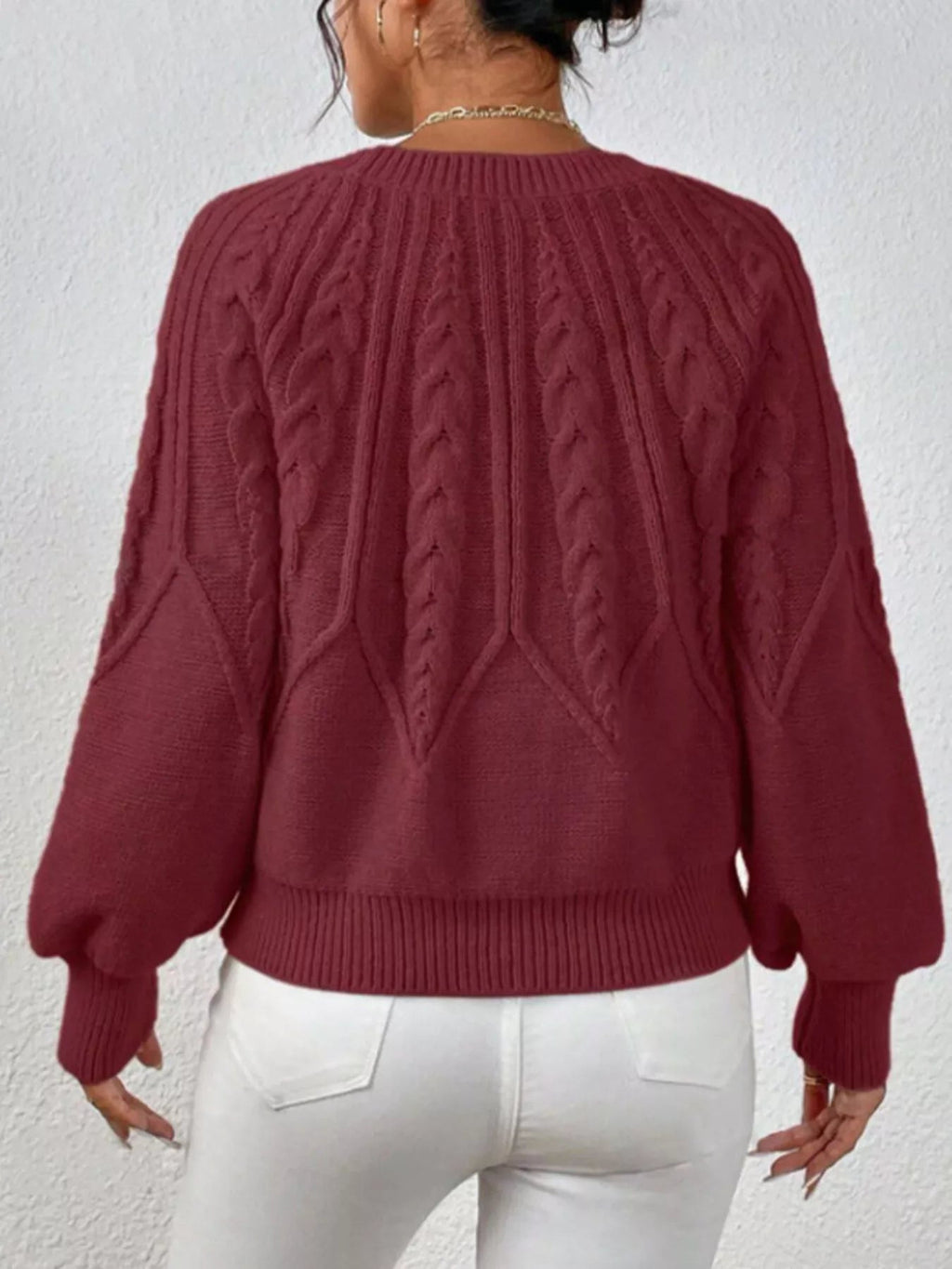 Cable Knit Long Sleeve SweaterKnit Tops