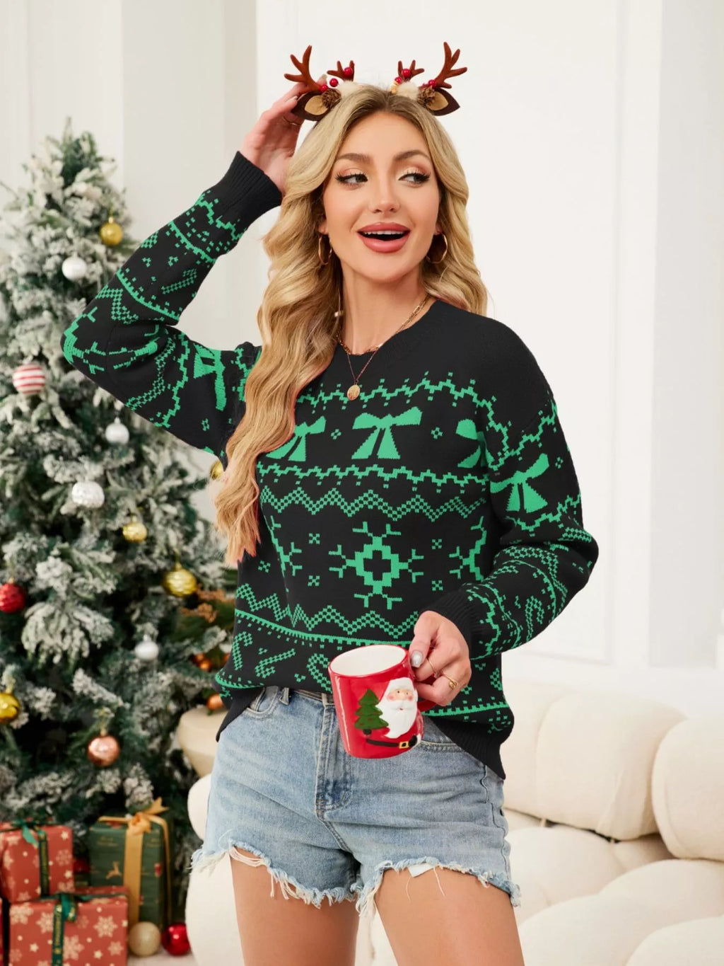 Elegant Christmas sweaters showcasing festive designs and premium quality knitwear for holiday celebrations.