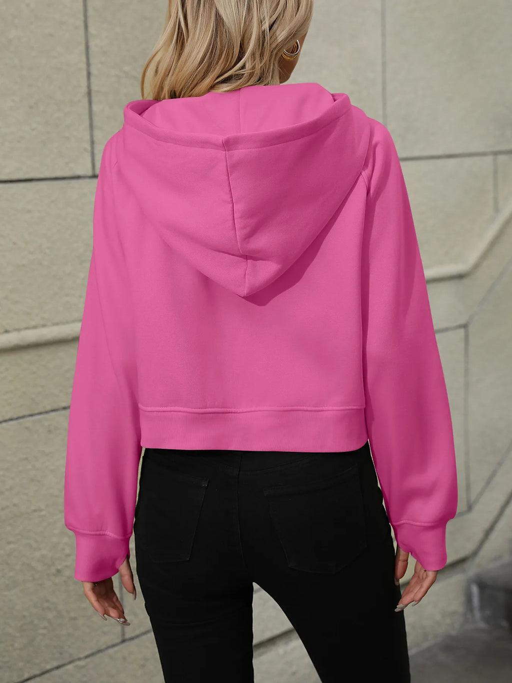 Half-Zip Hoodie with Kangaroo Pocket.