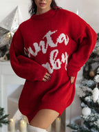 Christmas Letter Oversized Sweater Dress.