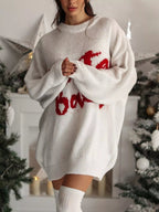 Christmas Letter Oversized Sweater Dress.