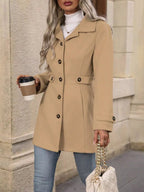 Collared Neck Button Up Coat.
