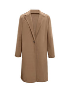 Collared Neck Button Up Long Sleeve Coat.