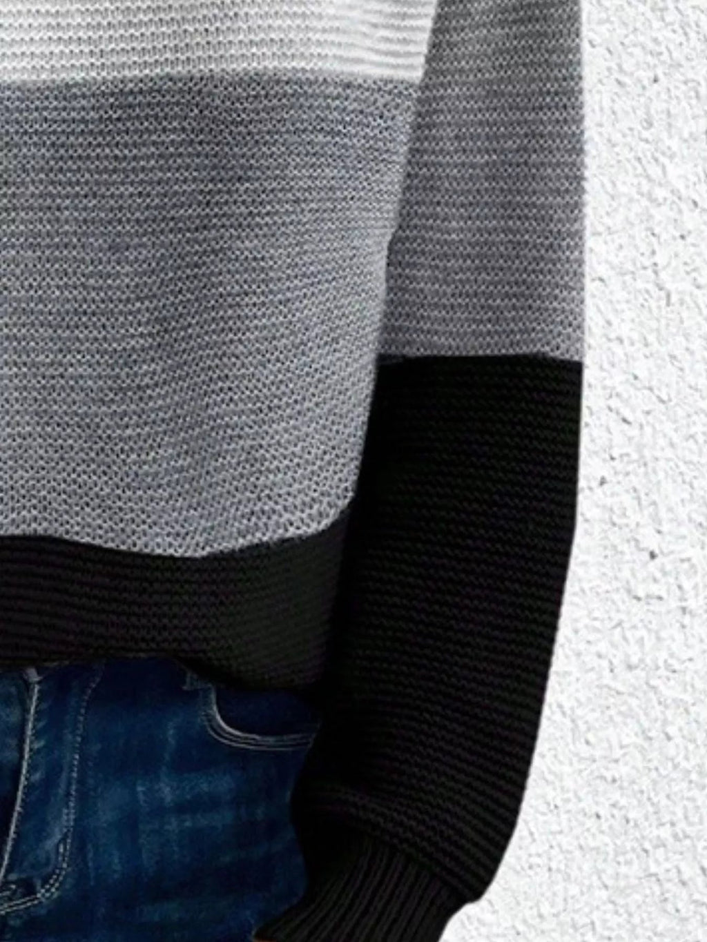 Color Block Long Sleeve Sweater.