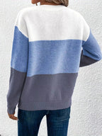 Color Block Long Sleeve Sweater.