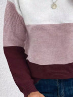 Color Block Long Sleeve SweaterKnit Tops