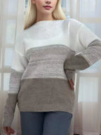 Color Block Long Sleeve SweaterKnit Tops