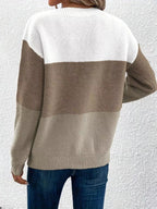 Color Block Long Sleeve Sweater.