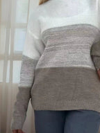 Color Block Long Sleeve SweaterKnit Tops