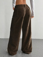 Stylish corduroy wide leg pants for a comfortable and fashionable look, perfect for casual and formal occasions