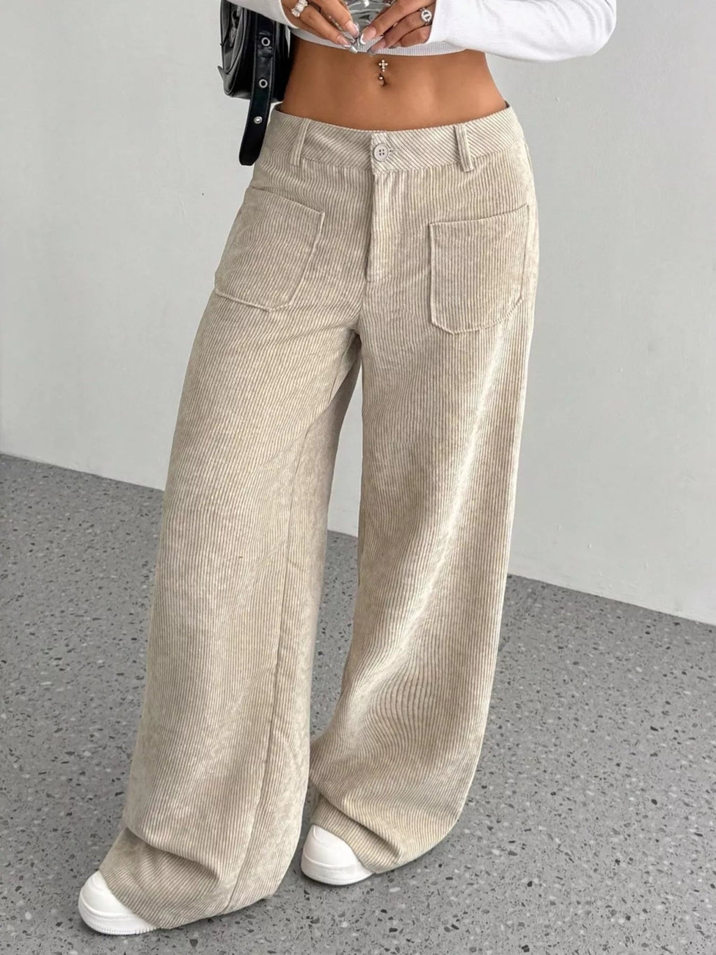 Stylish corduroy wide leg pants for a comfortable and fashionable look, perfect for casual and formal occasions