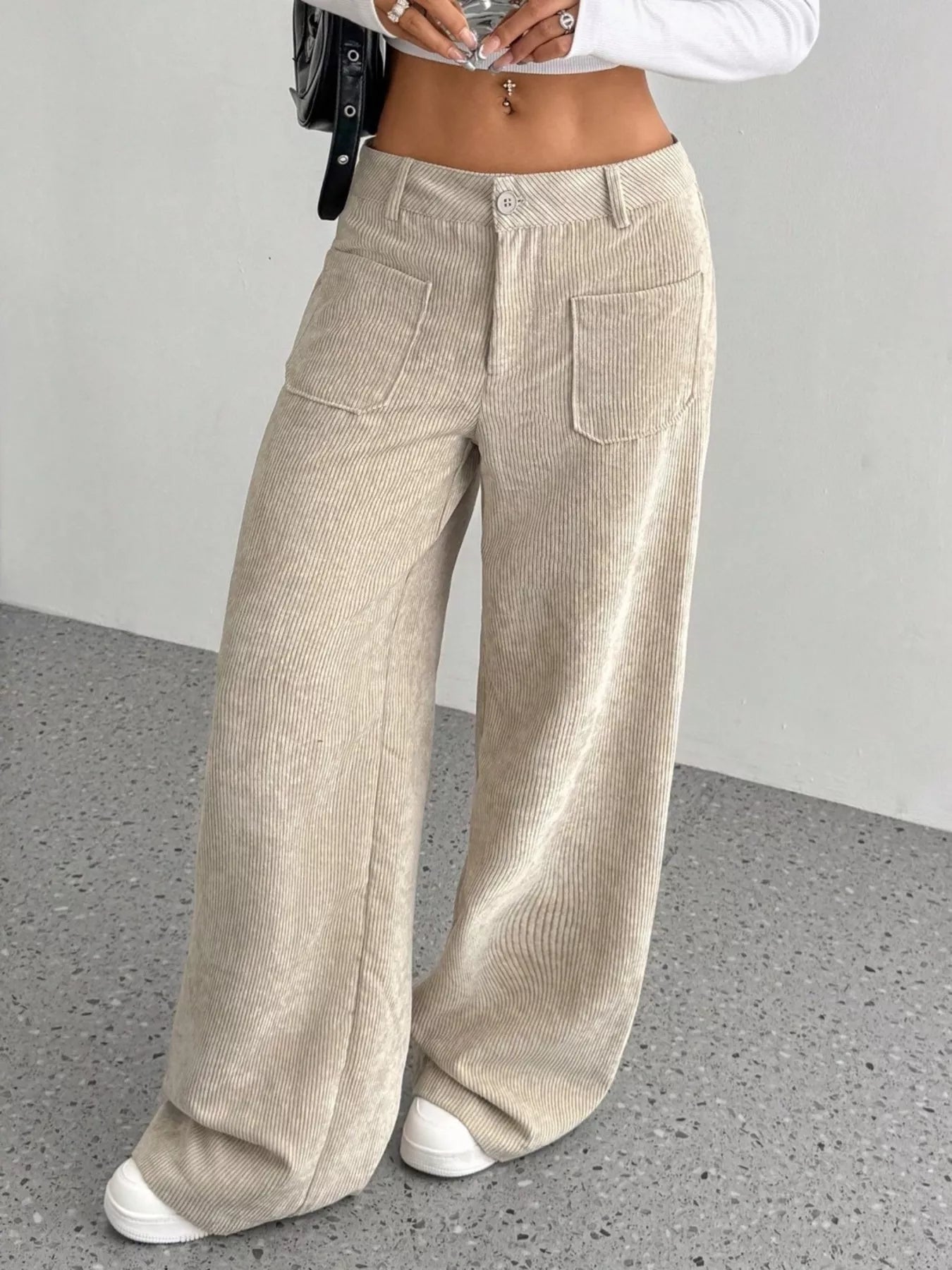 Stylish corduroy wide leg pants for a comfortable and fashionable look, perfect for casual and formal occasions