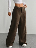 Stylish corduroy wide leg pants for a comfortable and fashionable look, perfect for casual and formal occasions