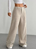 Stylish corduroy wide leg pants for a comfortable and fashionable look, perfect for casual and formal occasions
