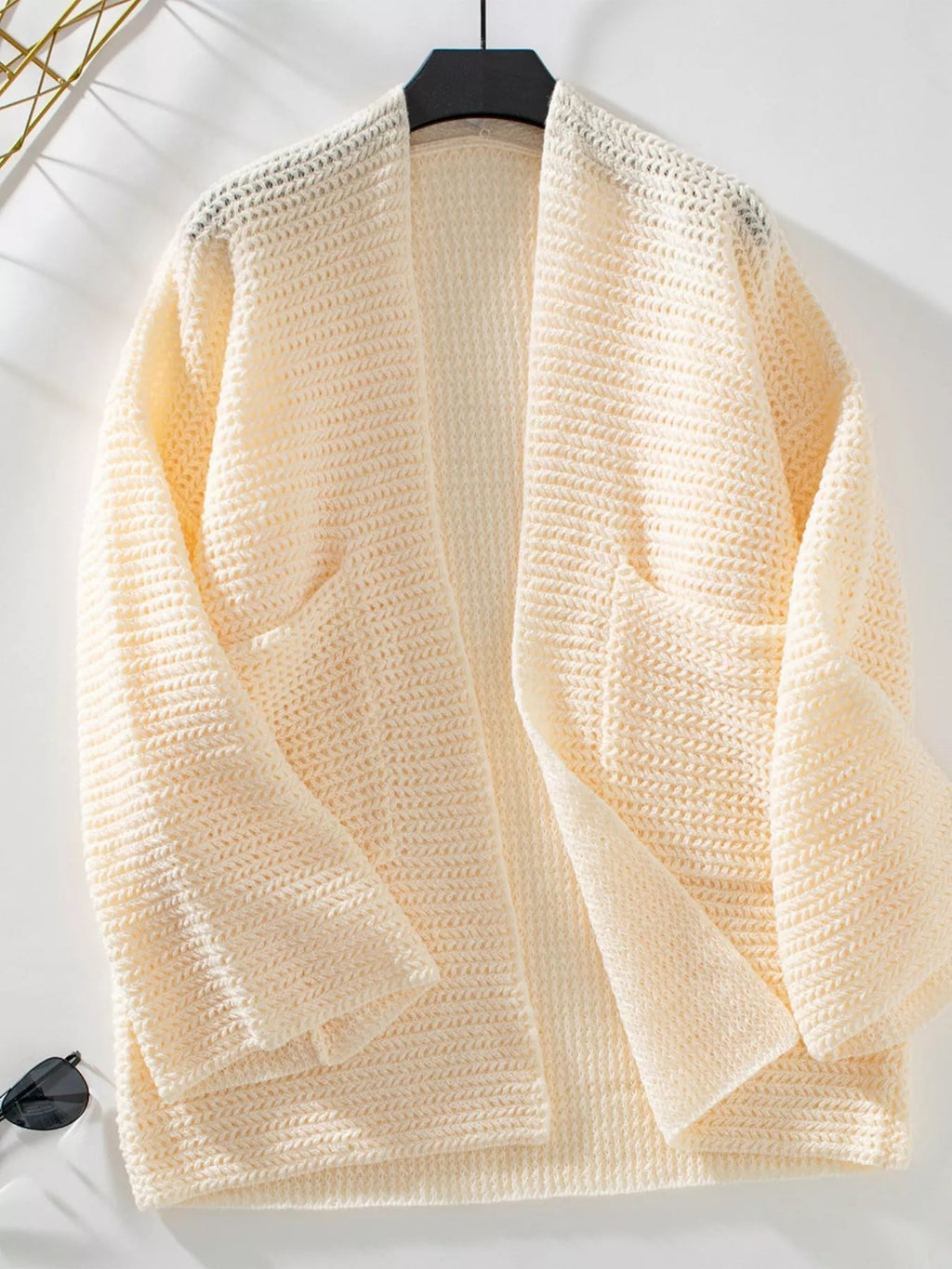 Cozy Knit Open Front Cardigan.