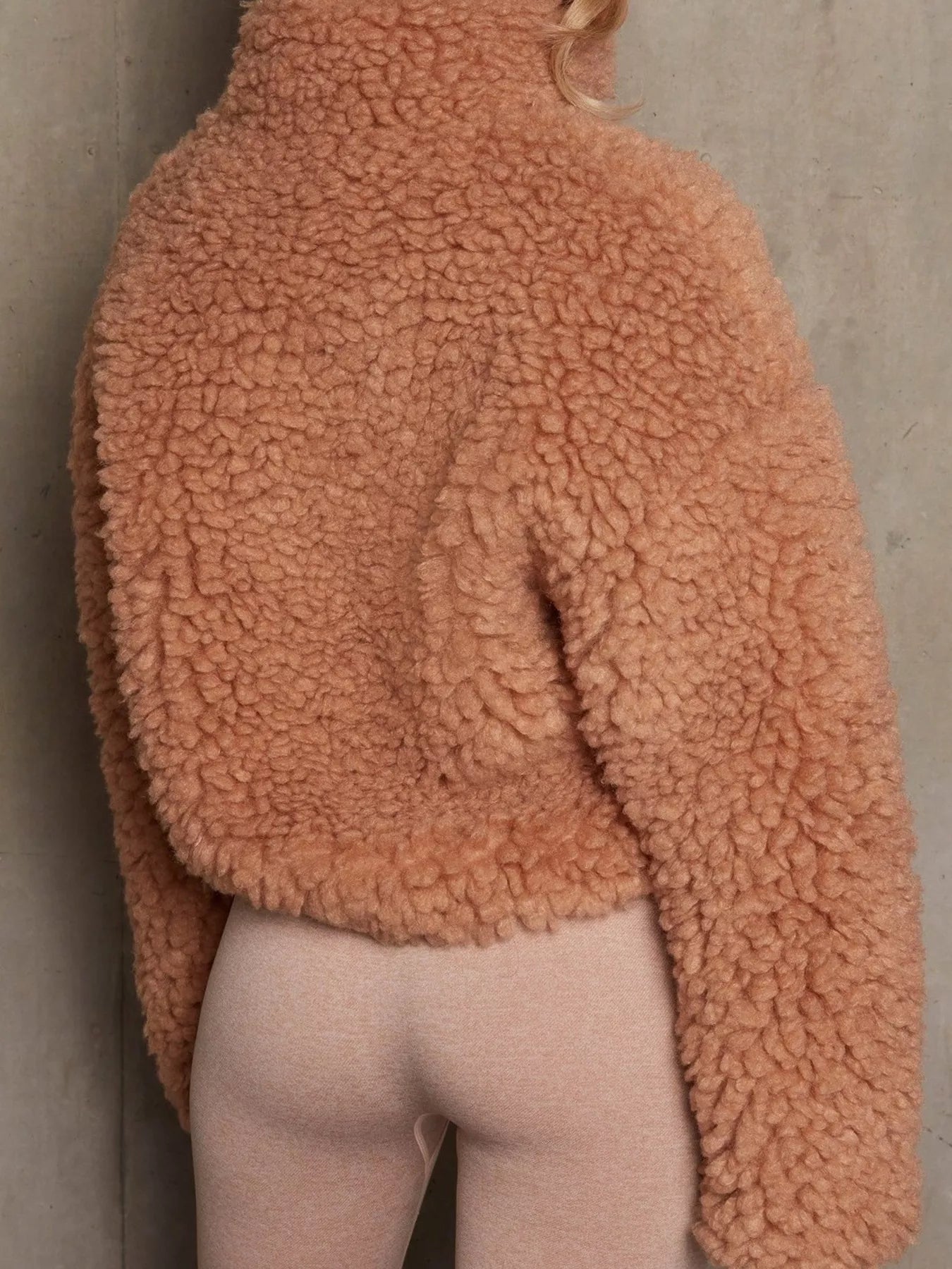 Cozy Zip Up Cropped Sherpa Jacket.