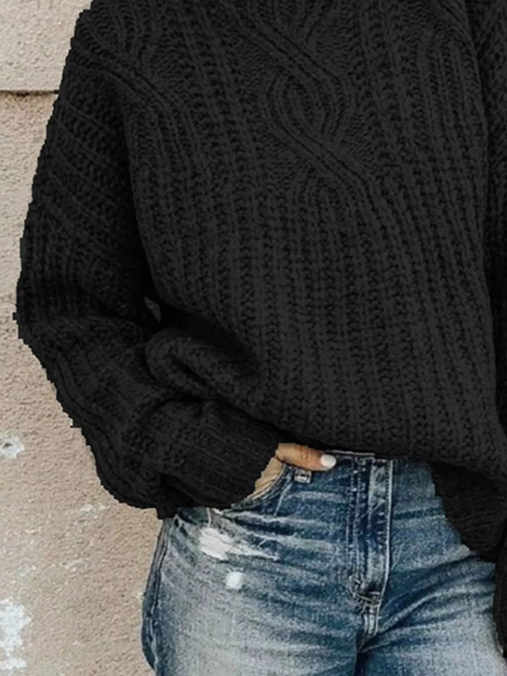 Stylish plus size turtleneck sweater offering warmth and comfort for elegant winter fashion