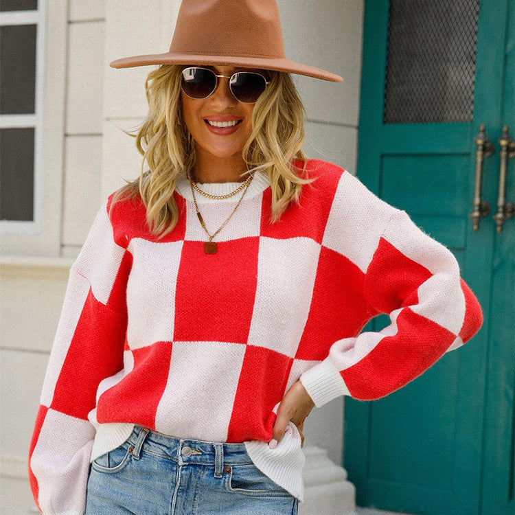 Elegant knitted pullover sweater, stylish and warm winter apparel for formal occasions