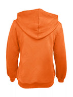 Texture Zip-Up Hoodie with Drawstring.