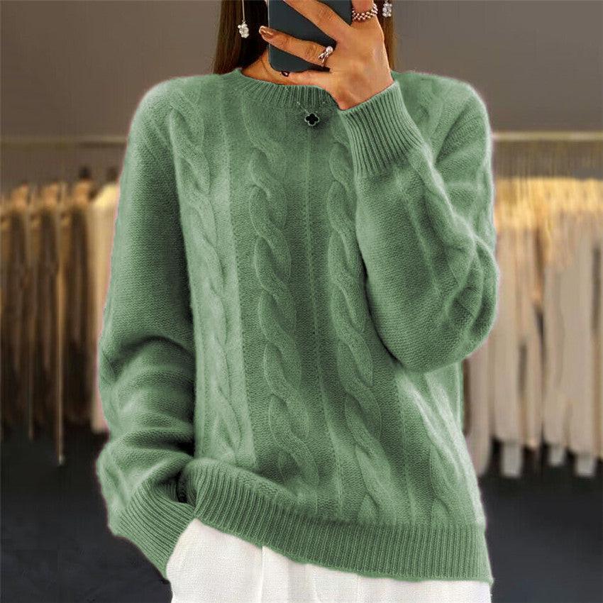 Retro Cable-Knit Pullover.