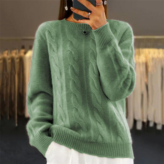 Retro Cable-Knit Pullover.
