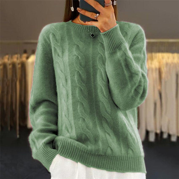 Retro Cable-Knit Pullover.