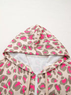Leopard Print Zip-Up Hoodie.