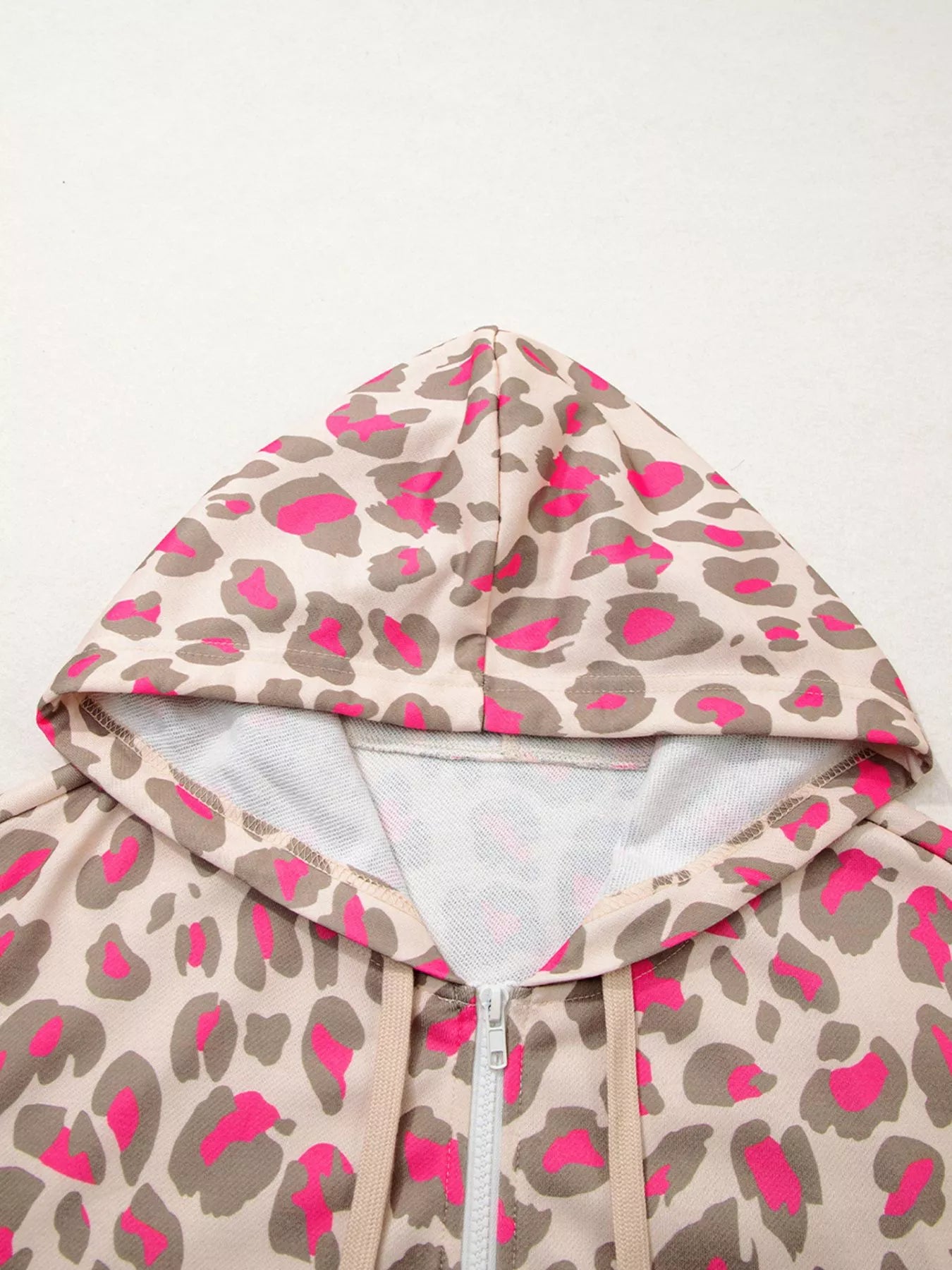 Leopard Print Zip-Up Hoodie.