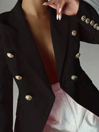 Decor Button Lapel Collar Blazer
