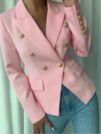 Decor Button Lapel Collar Blazer.