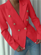 Decor Button Lapel Collar Blazer.