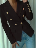 Decor Button Lapel Collar Blazer