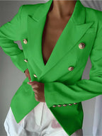 Decor Button Lapel Collar Blazer