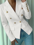 Decor Button Lapel Collar Blazer.